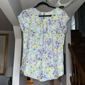 🌺 41 Hawthorne Multi Tone Floral Shell Top Sz L